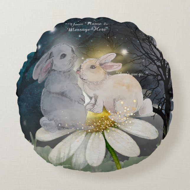 Boganhues "Pipa & Marlow" print  Round Cushion (Front)