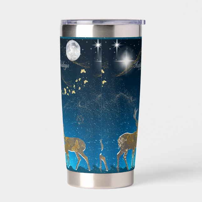 Boganhues Premium Christmas Print  Insulated Tumbler (Left)