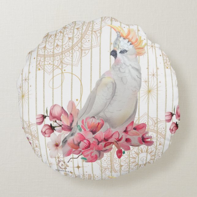 Boganhues premium style print  round cushion (Back)