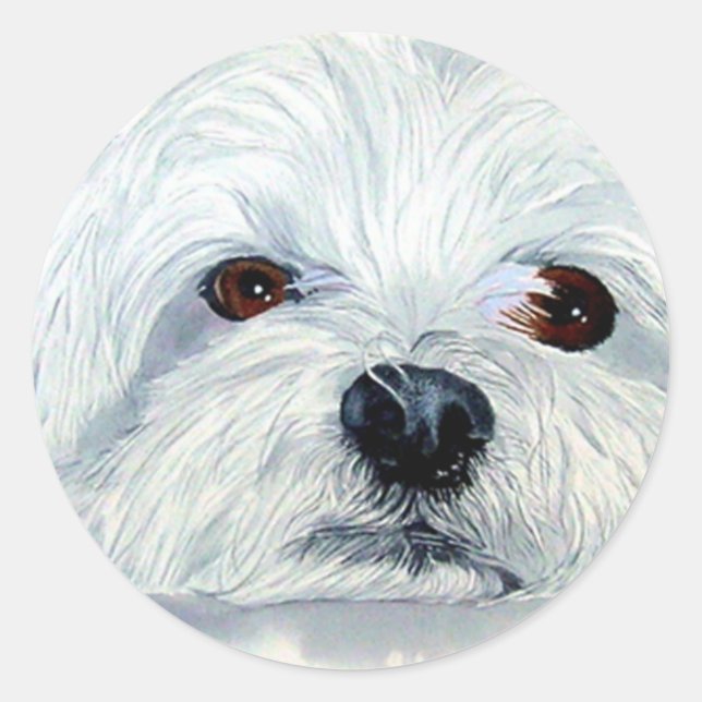 Bogart the Maltese Round Stickers (Front)