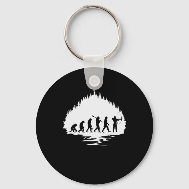 Bogenschießen Evolution Affe Mensch Bogenschütze Key Ring (Front)