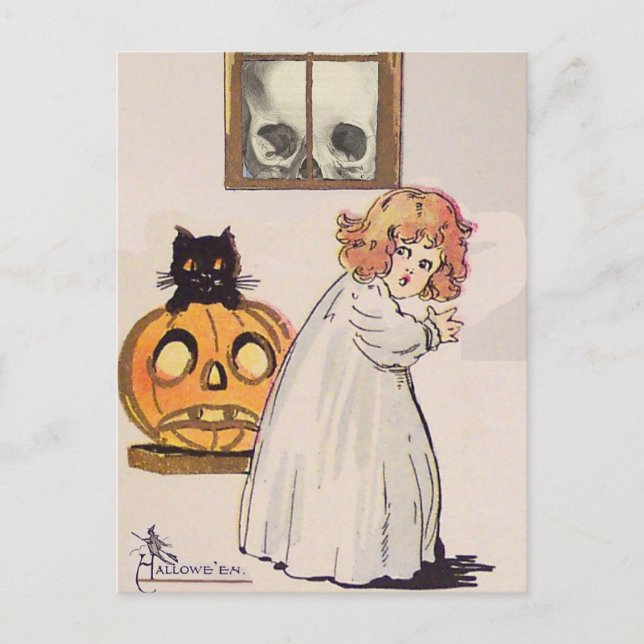 Bogeyman (Vintage Halloween Card) Postcard (Front)