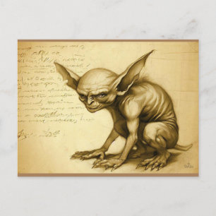 boggart scientific sketch of fantastic creatures  postcard
