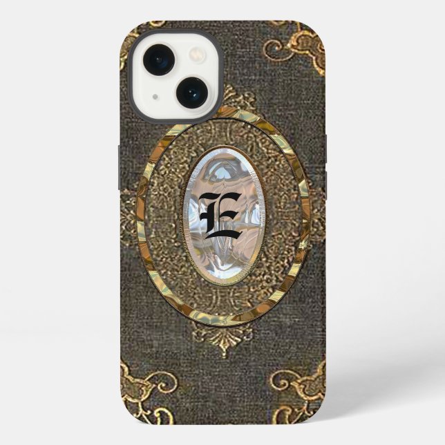 Bogged Classic Monogram Old Book Style iPhone Case (Back)