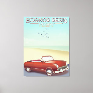 Bognor Regis Vintage seaside travel poster Canvas Print