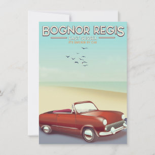 Bognor Regis Vintage seaside travel poster Invitation