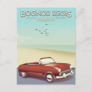 Bognor Regis Vintage seaside travel poster Postcard