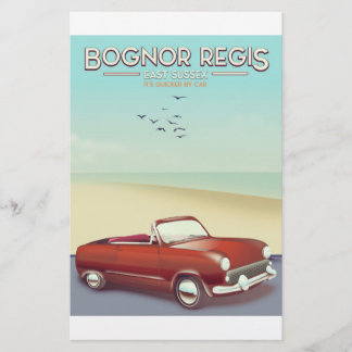 Bognor Regis Vintage seaside travel poster Stationery