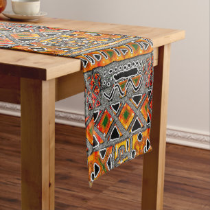 Bogolan Geometric  Short Table Runner