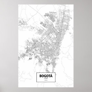 Bogota, Colombia (black on white) Poster
