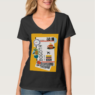 Bogotá Colombia City Skyline Silhouette Outline Sk T-Shirt