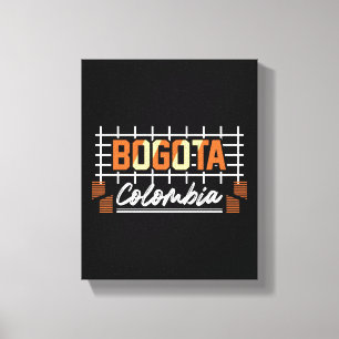 Bogota Colombia Retro Typography Design Canvas Print