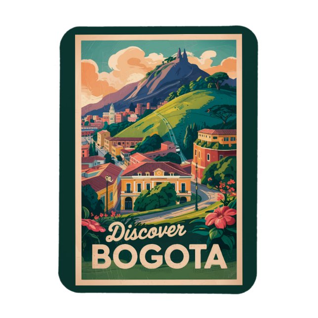 Bogota Colombia Travel Art Vintage Magnet (Vertical)