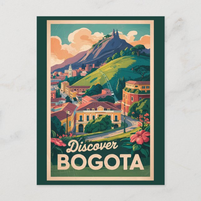 Bogota Colombia Travel Art Vintage Postcard (Front)