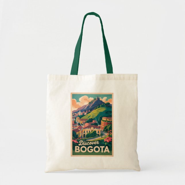 Bogota Colombia Travel Art Vintage Tote Bag (Front)