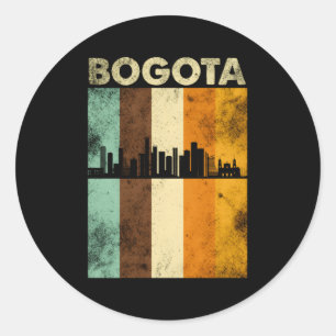Bogota Skyline Colombia Colombian South America Fa Classic Round Sticker