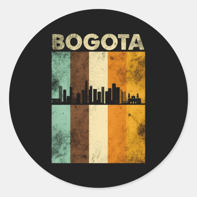 Bogota Skyline Colombia Colombian South America Fa Classic Round Sticker (Front)