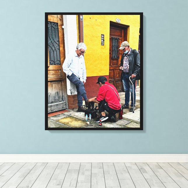 Bogotá Street Scenes  Canvas Print (Insitu(Wood Floor))