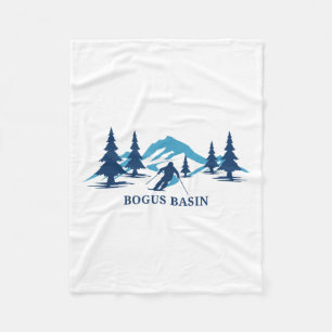 Bogus Basin Idaho Ski Resort Skiing Skier T-shirt_ Fleece Blanket