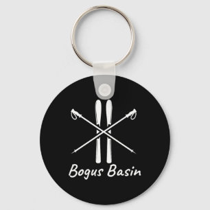 Bogus Sin Idaho Ski Skier Skiing Poles Winter Vaca Key Ring