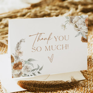 BOHEME Boho Earthy Terracotta Floral Thank You  Card