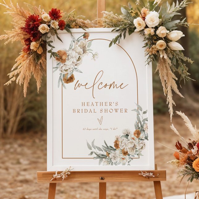 BOHEME Boho Terracotta Arch Bridal Shower Welcome Poster (Creator Uploaded)