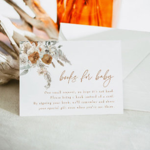 BOHEME Boho Terracotta Floral Books for Baby Card