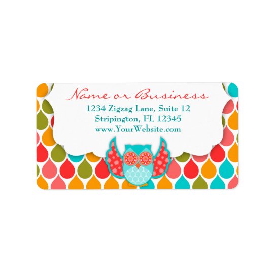 Boheme Owl White Large Label Address Label