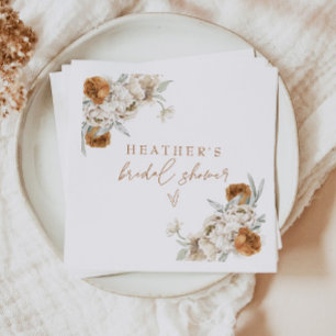 BOHEME Terracotta Floral Bohemian Bridal Shower Napkin