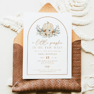 BOHEME Terracotta Floral Pumpkin Baby Shower Invitation