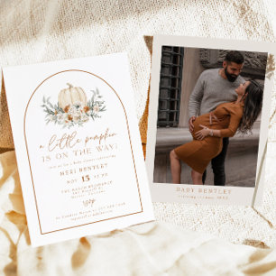 BOHEME Terracotta Floral Pumpkin Baby Shower Invitation
