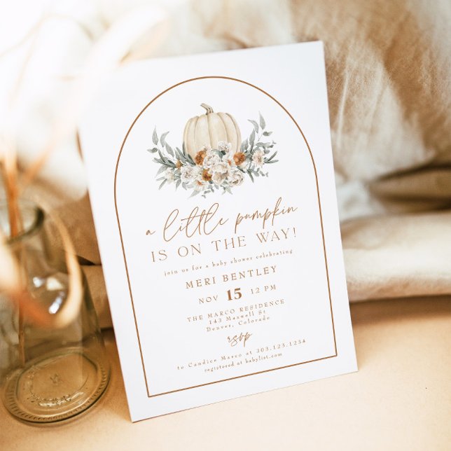 BOHEME Terracotta Floral Pumpkin Baby Shower Invitation (Creator Uploaded)