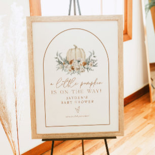BOHEME Terracotta Pumpkin Baby Shower Welcome Poster