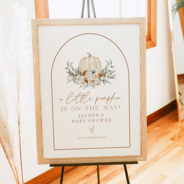 BOHEME Terracotta Pumpkin Baby Shower Welcome Poster (Creator Uploaded)