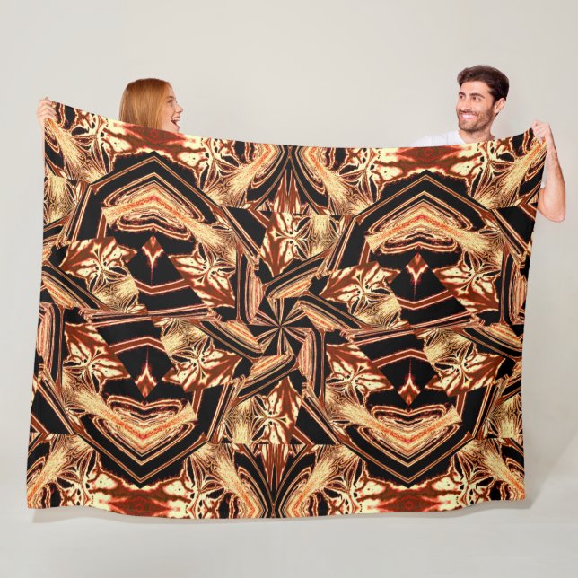 Bohemian A Pansy In The Garden Abstract Cosy Fleece Blanket (In Situ)