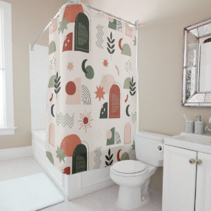 Bohemian Abstract Geometric Shower curtain