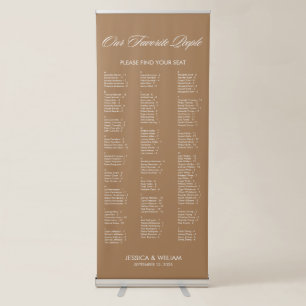 Bohemian Alphabetical Large Wedding Seating Chart Retractable Banner