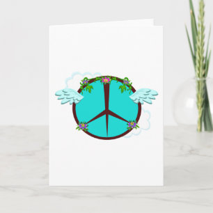 Bohemian Angel Wings Peace Symbol Card