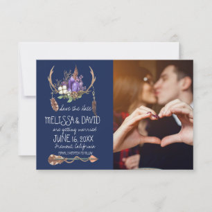 Bohemian Antler Save the Date - Photo