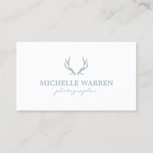 Bohemian Antlers on White Photographers, Crafters Business Card