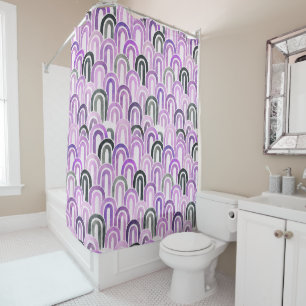 Bohemian arch fish scale painted pattern shower curtain