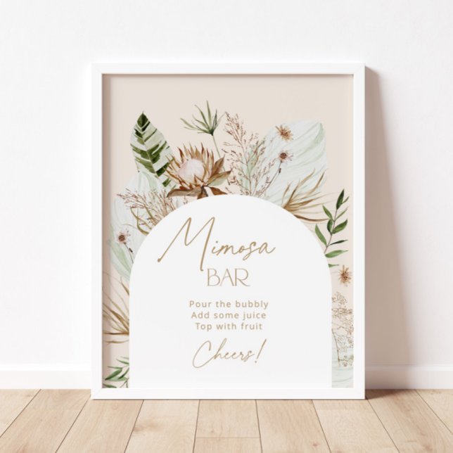 Bohemian arch pampas grass mimosa bar poster (Creator Uploaded)