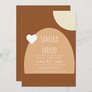 Bohemian Arch & Shapes Heart Geometrical Wedding Invitation
