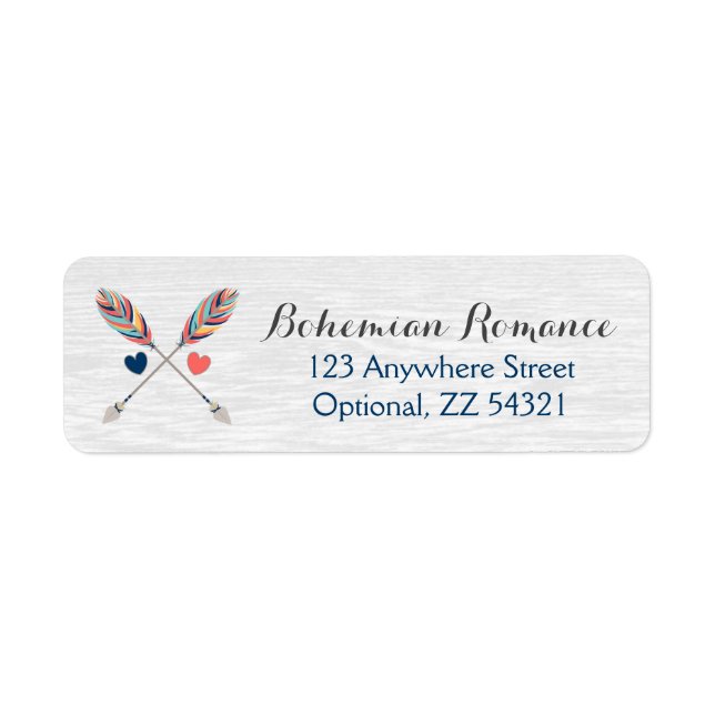 Bohemian Arrows Rustic Wood Boho Return Address (Front)