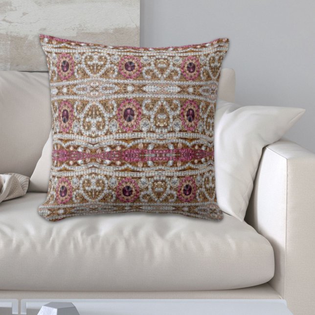 bohemian art deco fashion wine red burgundy  cushion (bohemian art deco fashion wine red burgundy throw pillow)