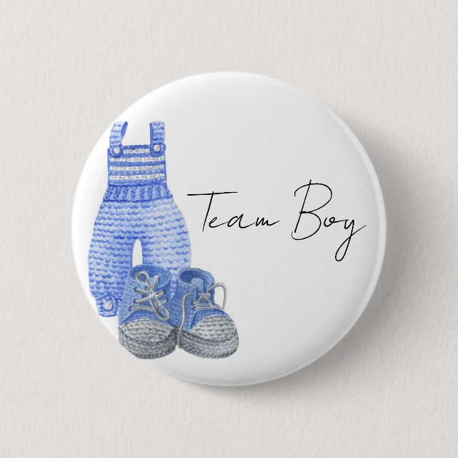 Bohemian Baby Clothes Team Boy Gender reveal 6 Cm Round Badge (Front)