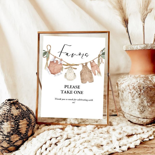 Bohemian Baby Clothesline baby shower Favour sign (Creator Uploaded)