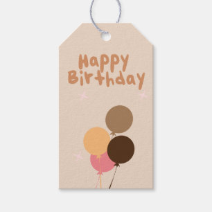Bohemian Balloons Happy Birthday    Gift Tags