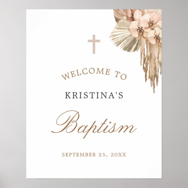 Bohemian Baptism Celebration Welcome Sign (Front)