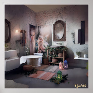 "Bohemian Bath Bliss – Fairy and Feminine Elegance Poster